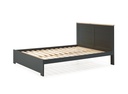 LIT AKIRA 140X190 GRIS ANT/BLANC CIRE A/SOMMIER