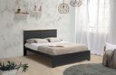 LIT AKIRA 140X190 GRIS ANT/BLANC CIRE A/SOMMIER
