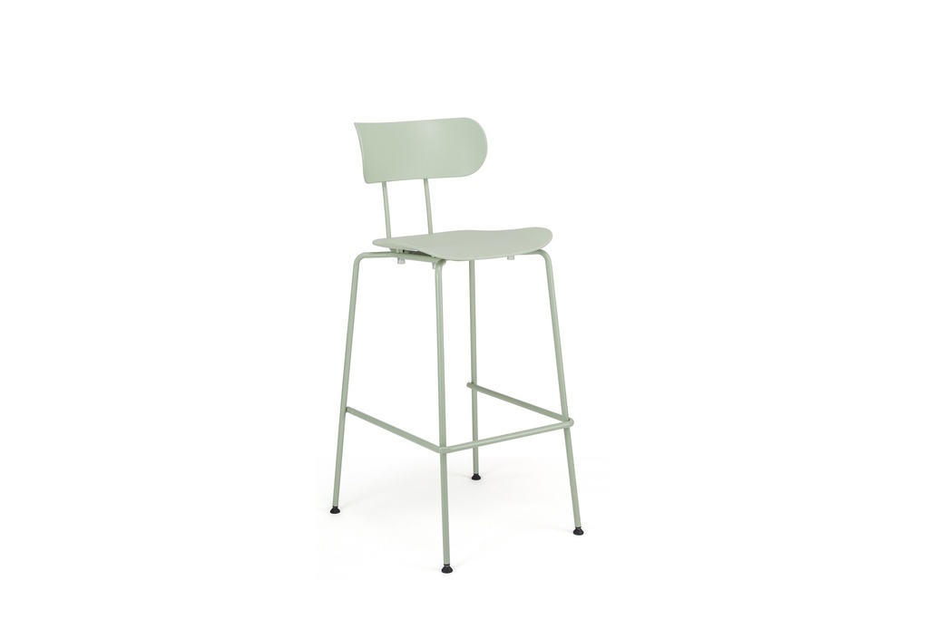 TABOURET FOX VERT CLAIRE  PIEDSVERT 43X55X79/108  POLYPROPYLENE ET PIEDS METAL