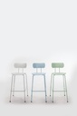TABOURET FOX VERT CLAIRE  PIEDSVERT 43X55X79/108  POLYPROPYLENE ET PIEDS METAL