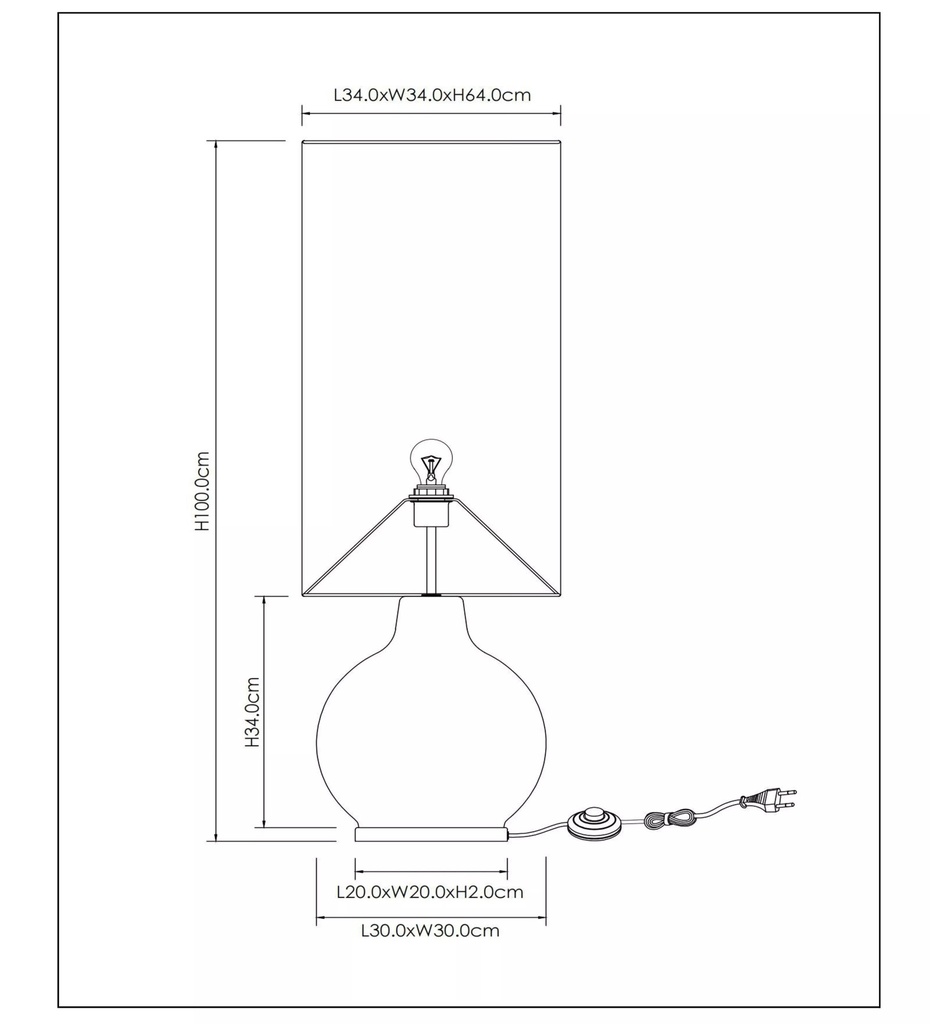 LAMPADAIRE D34CM 1XE27 VERT 