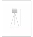 TAGALOG - Lampadaire en Bambou et Metal - Ø 55 cm - 1xE27 - Noir - Dimensions L x l x h : 55 cm x 55 cm x 142 cm