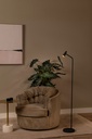 STIRLING - Lampadaire Rechargeable - Batterie/Piles - LED 3 StepDim - 1x3W 2700K - Noir - Dimensions L x l x h : 28 cm x 20 cm x 137,5 cm