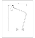 STIRLING - Lampe de bureau Rechargeable - Batterie/Piles - LED 3 StepDim - 1x3W 2700K - Noir -
 Dimensions L x l x h : 30,5 cm x 14 cm x 47,5 cm