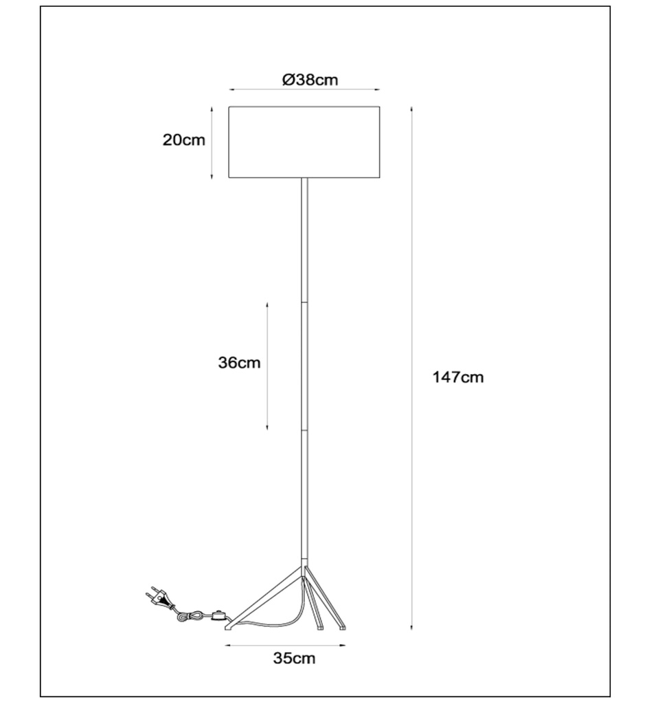 TONDO - Lampadaire - Ø 38 cm - 1xE27 - Or Mat / Laiton