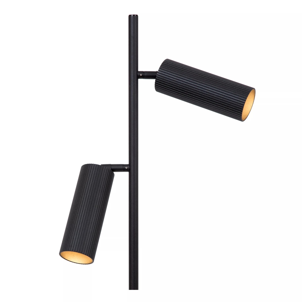 LAMPADAIRE 2XGU10 NOIR - Dimensions L x l x h  : 22 cm x 22 cm x 140 cm