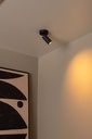 CLUBS - Spot plafond - 1xGU10 - Noir - Dimensions L x l x h : 10 cm x 10 cm x 14,9 cm