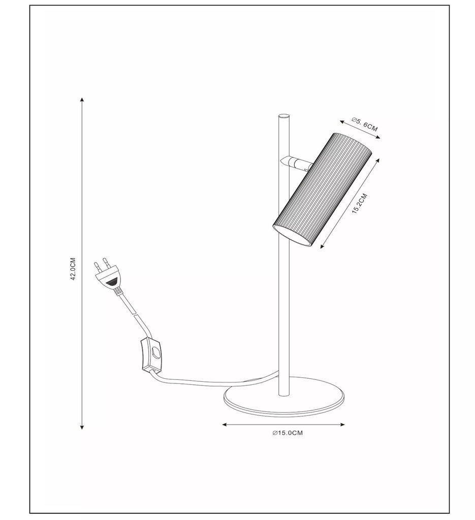 CLUBS - Lampe de bureau - 1xGU10 - Noir - Dimensions L x l x h :15 cm x 15 cm x 42 cm