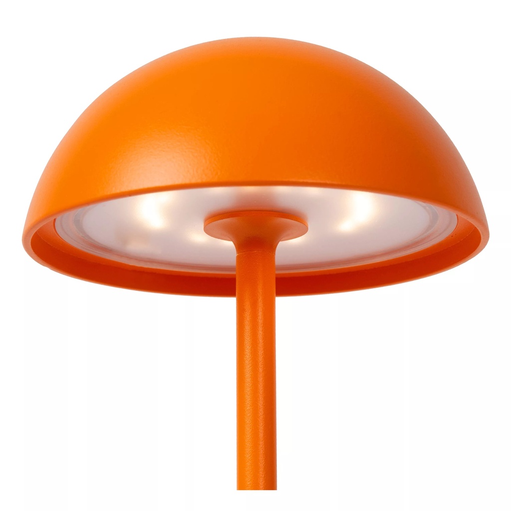 JOY - Lampe de table Rechargeable Intérieur/Extérieur - Batterie/Piles - Ø 12 cm - LED Dim. - 1x1,5W 3000K - IP54 - Orange
