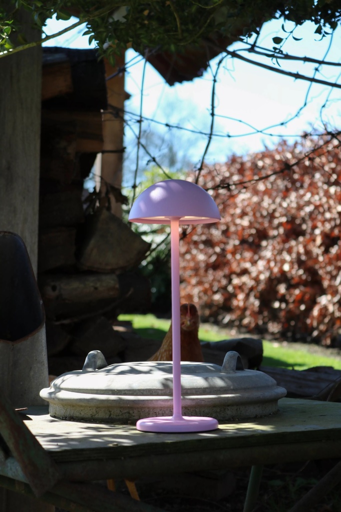 JOY - Lampe de table Rechargeable Intérieur/Extérieur - Batterie/Piles - Ø 12 cm - LED Dim. - 1x1,5W 3000K - IP54 - Rose