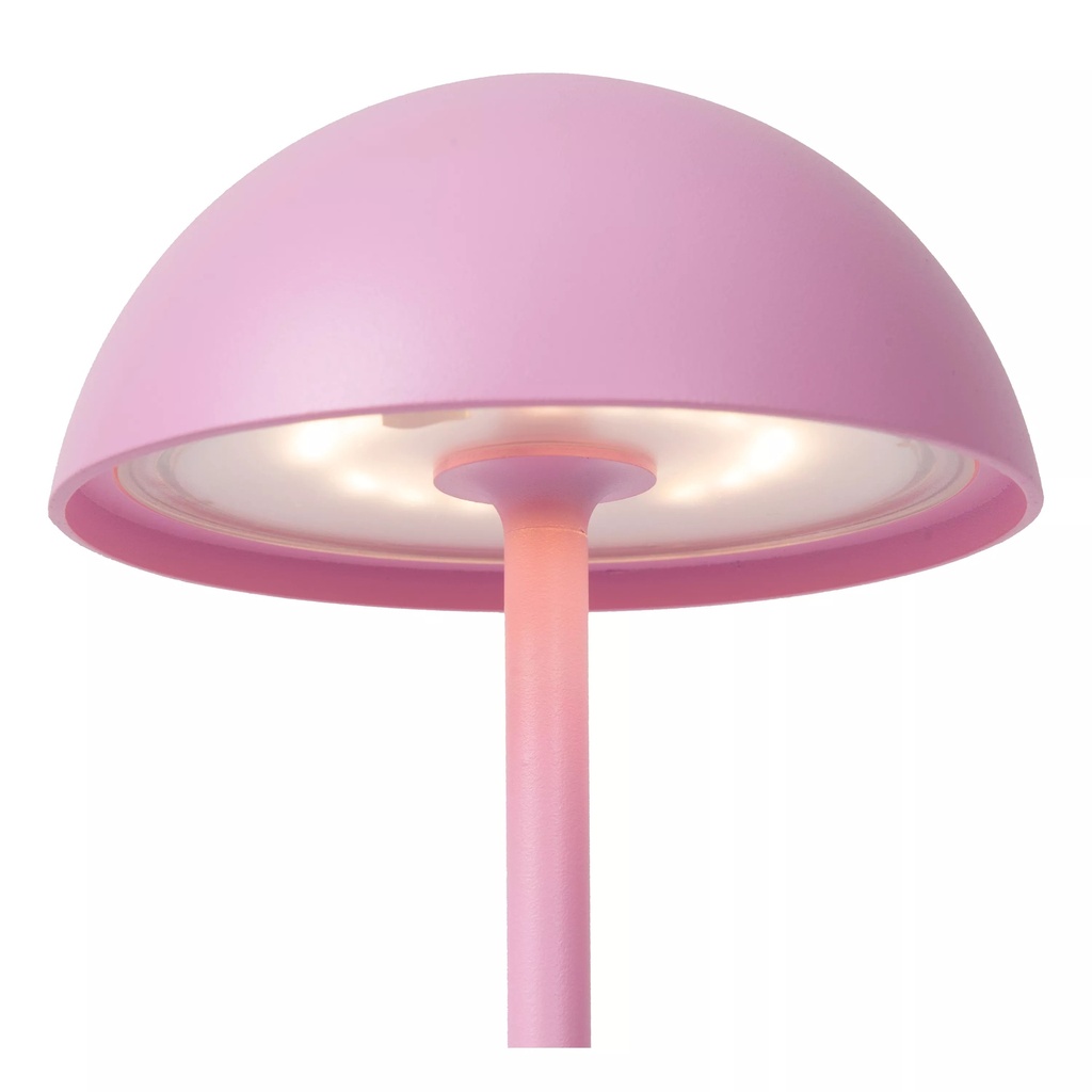 JOY - Lampe de table Rechargeable Intérieur/Extérieur - Batterie/Piles - Ø 12 cm - LED Dim. - 1x1,5W 3000K - IP54 - Rose