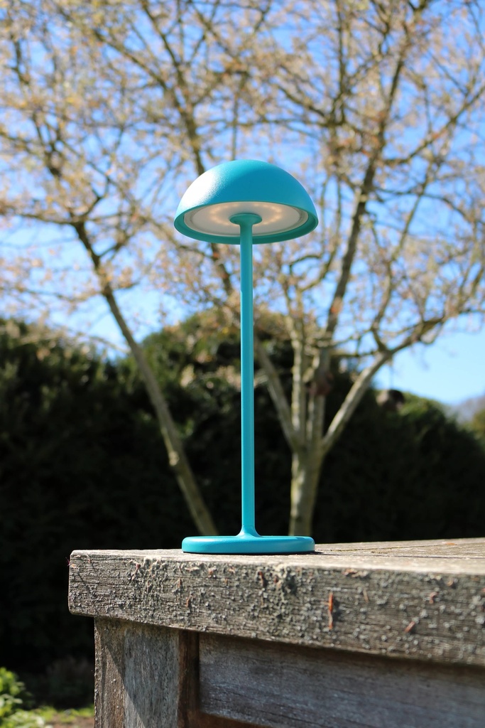 JOY - Lampe de table Rechargeable Intérieur/Extérieur - Batterie/Piles - Ø 12 cm - LED Dim. - 1x1,5W 3000K - IP54 - Turquoise