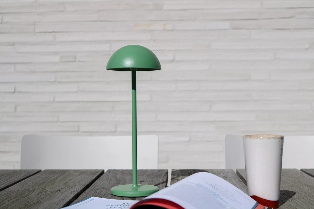 JOY - Lampe de table Rechargeable Intérieur/Extérieur - Batterie/Piles - Ø 12 cm - LED Dim. - 1x1,5W 3000K - IP54 - Vert
