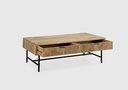 TABLE BASSE MUNDRA 120CM BOIS DE MANGUIER NATUREL,PIEDS METAL 120X60X45