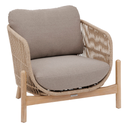 Fauteuil de salon de jardin DEONA Taupe & Acacia