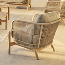 Fauteuil de salon de jardin DEONA Taupe & Acacia