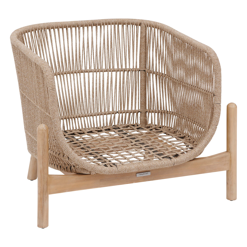 Fauteuil de salon de jardin DEONA Taupe & Acacia