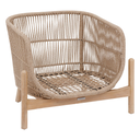 Fauteuil de salon de jardin DEONA Taupe & Acacia
