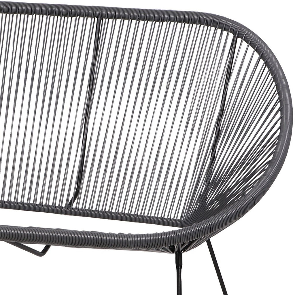 Le "Cabana" Sofa 2places résine Gris Anthracite 4 pieds 137 x 92 x 85cm