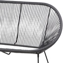 Le "Cabana" Sofa 2places résine Gris Anthracite 4 pieds 137 x 92 x 85cm