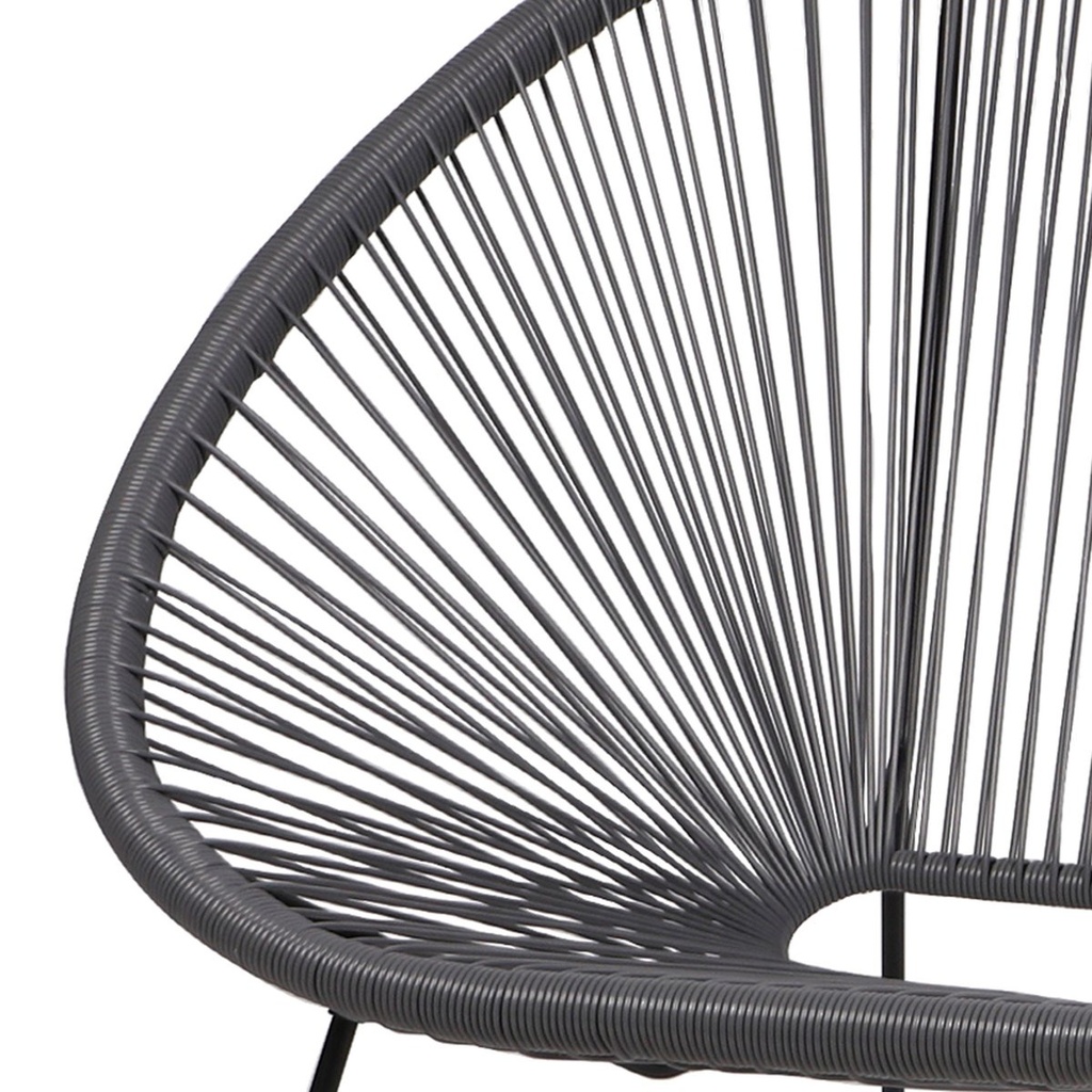 Le "Cabana" Sofa 2places résine Gris Anthracite 4 pieds 137 x 92 x 85cm