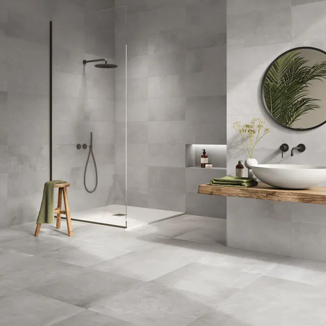 Gap gris Carrelage sol/mur intérieur effet béton gris clair New design l.60 x L.60 cm CTN DE 3 PIECES SOIT 1.11M²