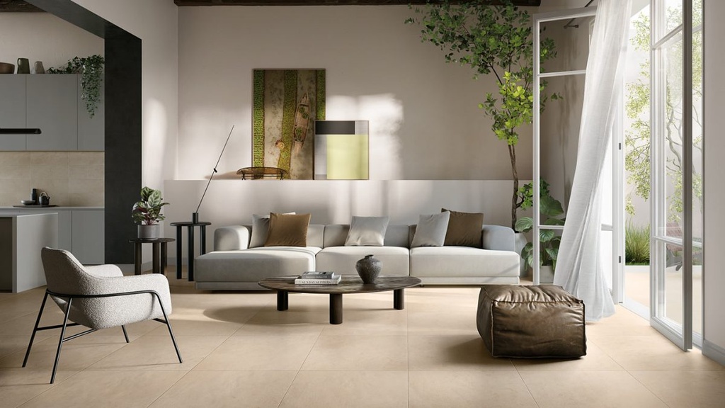 Serenite Sable Carrelage sol/mur intérieur effet béton gris clair New design l.60 x L.60 cm CTN DE 3 PIECES SOIT 1.11M²