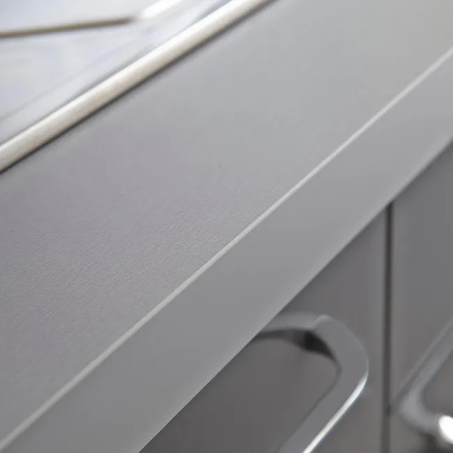 CUISINE AMBIANCE COMPLETE 2M40 GRIS BRILLANT ELECTROMENAGER INCLUS