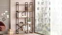 ETAGERE DUSAN 87.5CM SEPET/NOIR METAL 5 NIVEAUX DIM : 87.5 × 30 × 175 cm