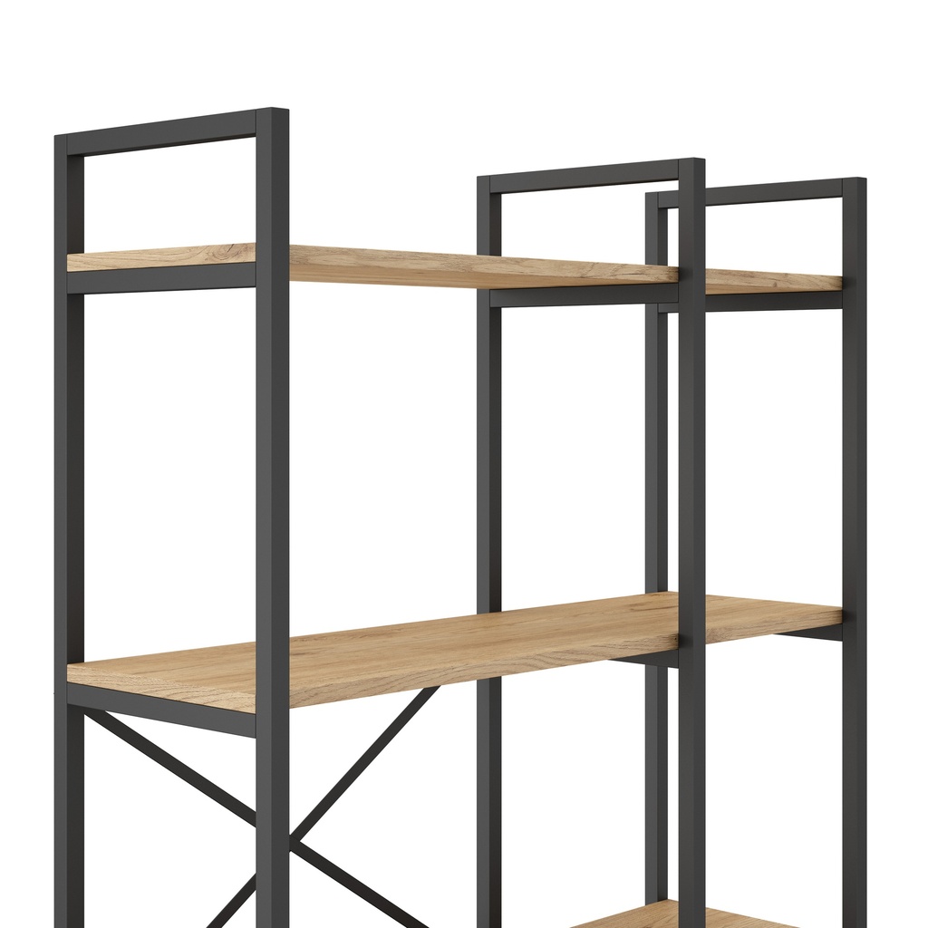 ETAGERE DUSAN 87.5CM SEPET/NOIR METAL 5 NIVEAUX DIM : 87.5 × 30 × 175 cm