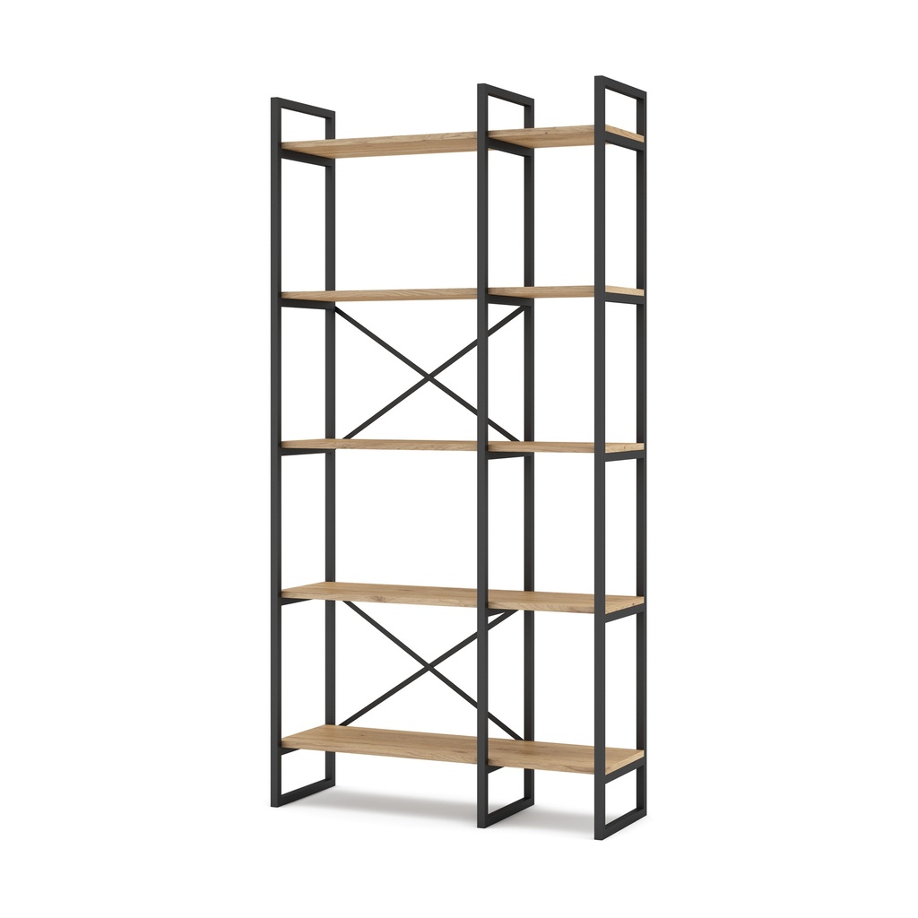 ETAGERE DUSAN 87.5CM SEPET/NOIR METAL 5 NIVEAUX DIM : 87.5 × 30 × 175 cm