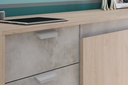 ENFILADE GABRIEL 4PORTES + 1TIROIR CH BROOK / BETON : L185 x H83 x P40