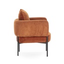17814 FAUTEUIL ARUNI TISSU BRIQUE 78X75X48/73