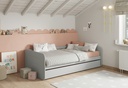 LIT GIGOGNE REDONA 90X190 GRIS A/SOMMIER 195X105X60