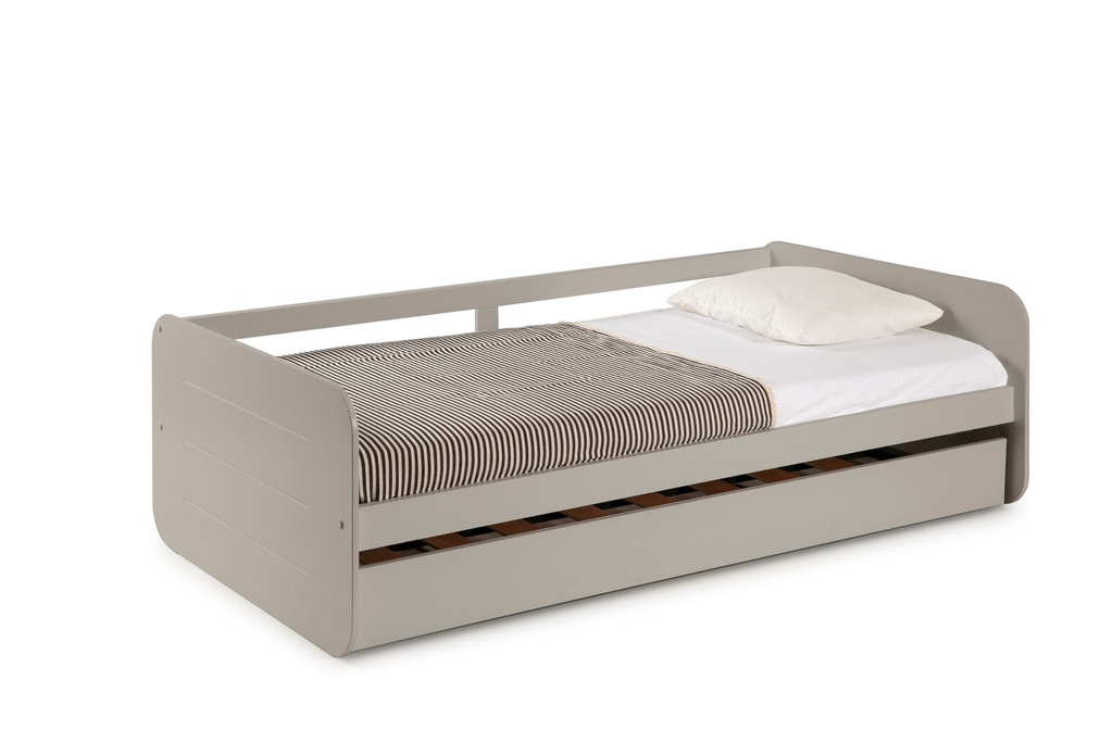 LIT GIGOGNE REDONA 90X190 GRIS A/SOMMIER 195X105X60