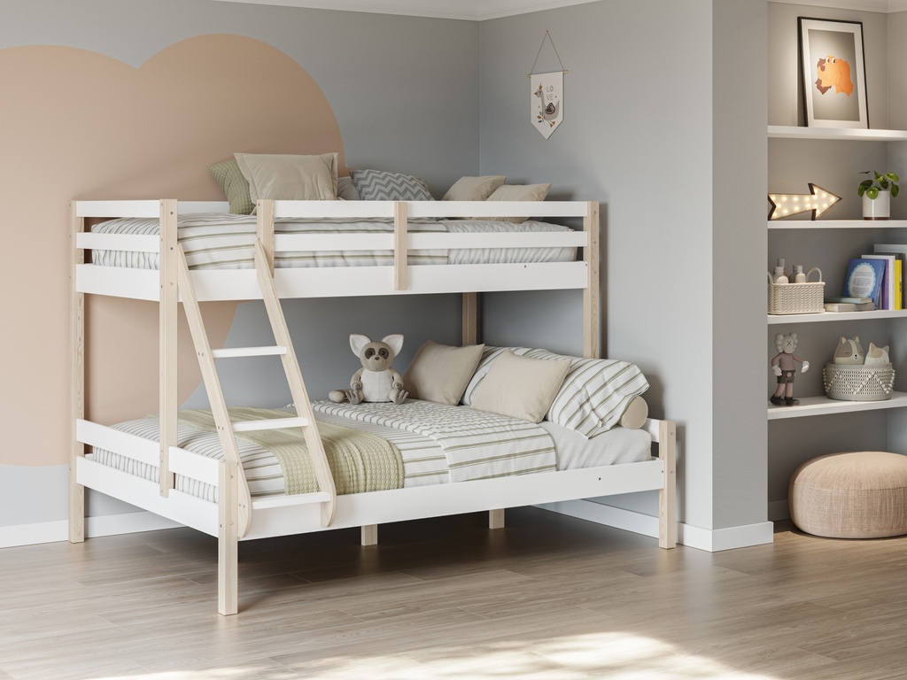 16670 LIT SUPERPOSE LIVIA 90/140X190 BLANC CIRE/BLANC
