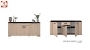 BUFFET HELMA CH BROOKLYN/BLACK Style contemporain - L 182 x P 40 x H 80 cm