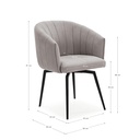 17240 FAUTEUIL PIVOTANT ENKA TISSU TAUPE 61X60X49/68/81