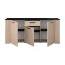 BUFFET HELMA CH BROOKLYN/BLACK Style contemporain - L 182 x P 40 x H 80 cm