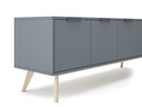 MEUBLE TV PISCO 4P VERT KAKI 444C/CIRE BLANC 140X40X53 PIN VERT KAKI/CIRE BLANC