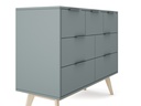 COMMODE PISCO 4+3T VERT KAKI 444C/CIRE BLANC 140X40X83 PIN VERT KAKI/CIRE BLANC