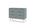 COMMODE PISCO 4+3T VERT KAKI 444C/CIRE BLANC 140X40X83 PIN VERT KAKI/CIRE BLANC