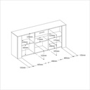 BUFFET HELMA CH BROOKLYN/BLACK Style contemporain - L 182 x P 40 x H 80 cm