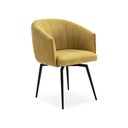 15831 FAUTEUIL PIVOTANT ENKA TISSU MOUTARDE 61X60X49/68/81