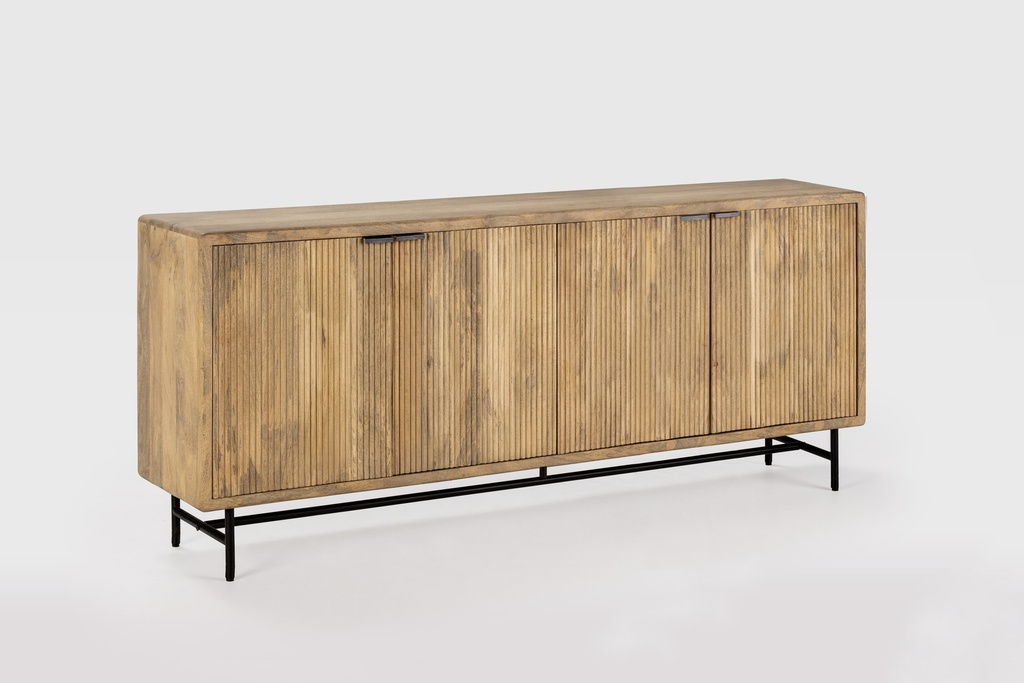 BUFFET MUNDRA 4P 190CM BOIS DE MANGUIER NATUREL,PIEDS METAL 190X40X85