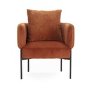 17814 FAUTEUIL ARUNI TISSU BRIQUE 78X75X48/73