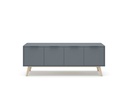MEUBLE TV PISCO 4P VERT KAKI 444C/CIRE BLANC 140X40X53 PIN VERT KAKI/CIRE BLANC