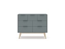 COMMODE PISCO 4+3T VERT KAKI 444C/CIRE BLANC 140X40X83 PIN VERT KAKI/CIRE BLANC