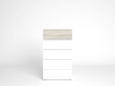 CHIFFONIER SAHARA 5 TIROIRS SAHARA/MELAMINE BLANC MAT 62X40X111cm