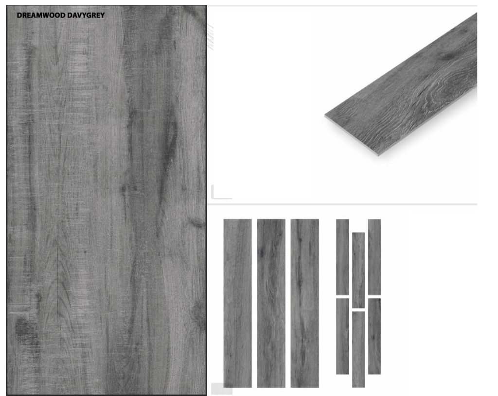 DREAMWOOD DAVY GREY 19,5  X120 CM CTN DE 6PCS = 1,40M²